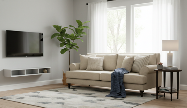 Solvane Sofa Beige 4 Seater