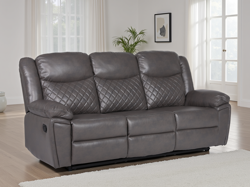 Ambrin Recliner Sofa Grey 3 Seater