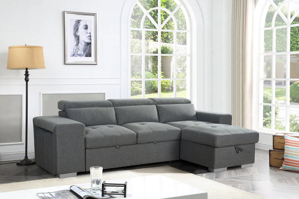 Ashvire Grey Universal Corner Sofabed