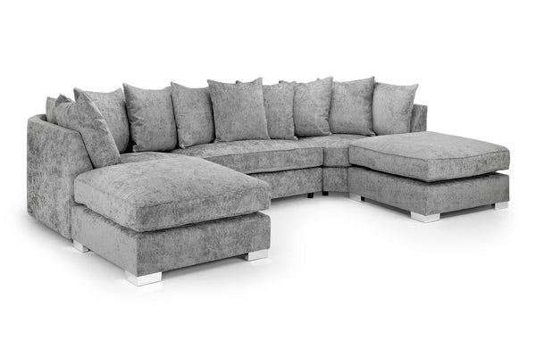 Presaro Scatterback Sofa Platinum U Shape Corner