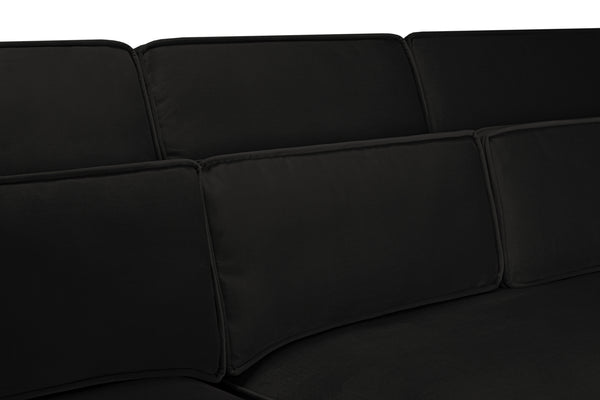 Bresen Sofa Black U Shape Corner