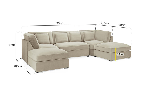 Brisano Sofa Beige U-Shape Corner