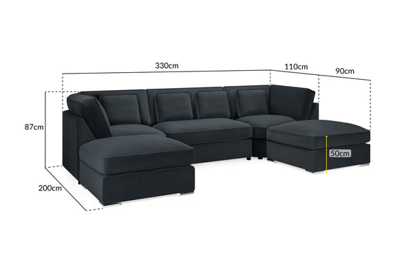 Brisano Sofa Slate U Shape Corner