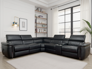 Carrin Electric Recliner Sofa Black Large Corner