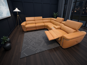 Carrin Electric Recliner Sofa Tan Large Corner