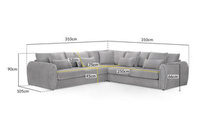 Celesyn Sofa Grey Large Corner