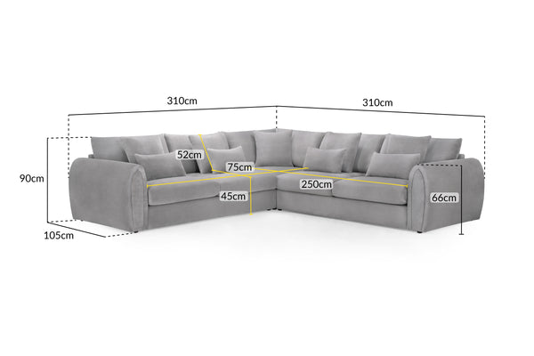 Celesyn Sofa Grey Large Corner
