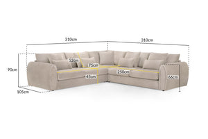 Celesyn Sofa Mocha Large Corner