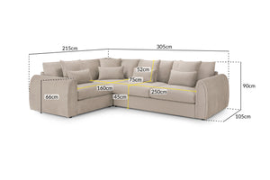 Celesyn Sofa Mocha Left Hand Facing Corner