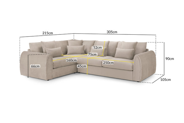 Celesyn Sofa Mocha Left Hand Facing Corner