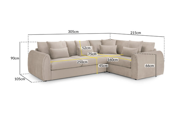 Celesyn Sofa Mocha Right Hand Facing Corner