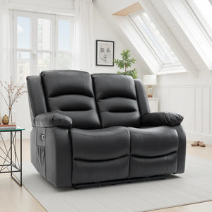 Cristallo Black 2 Seater Electric Recliner Sofa