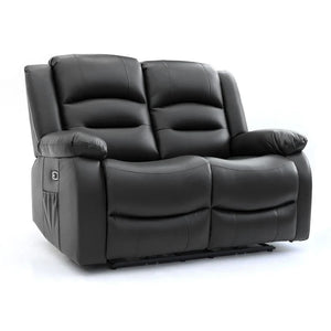 Cristallo Black 2 Seater Electric Recliner Sofa
