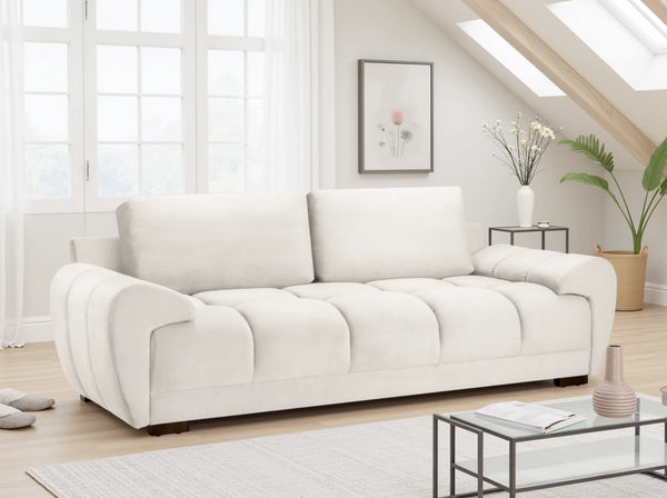 Lazoro Cream 3 Seater Sofa