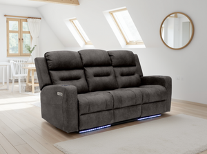 Lovico Tech Recliner Sofa Brown 3 Seater