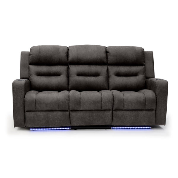 Lovico Tech Recliner Sofa Brown 3 Seater