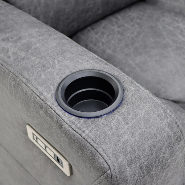 Lovico Tech Recliner Sofa Grey 2 Seater