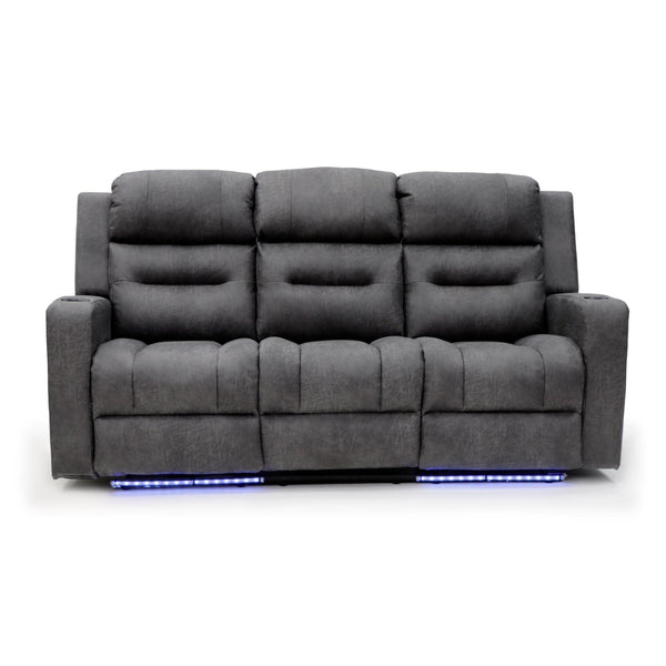 Lovico Tech Recliner Sofa Grey 3 Seater