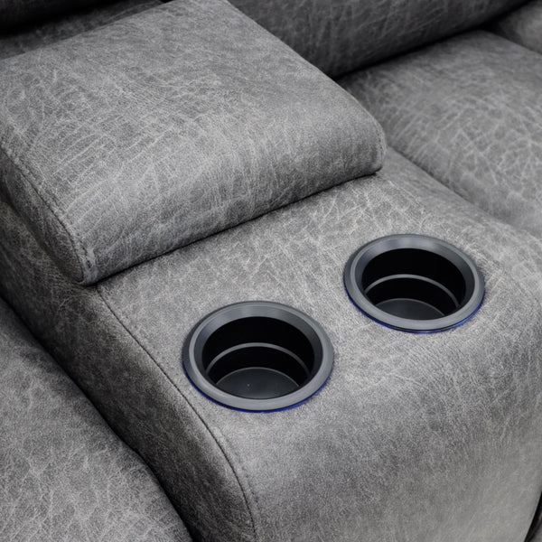 Lovico Tech Recliner Sofa Grey 3 Seater