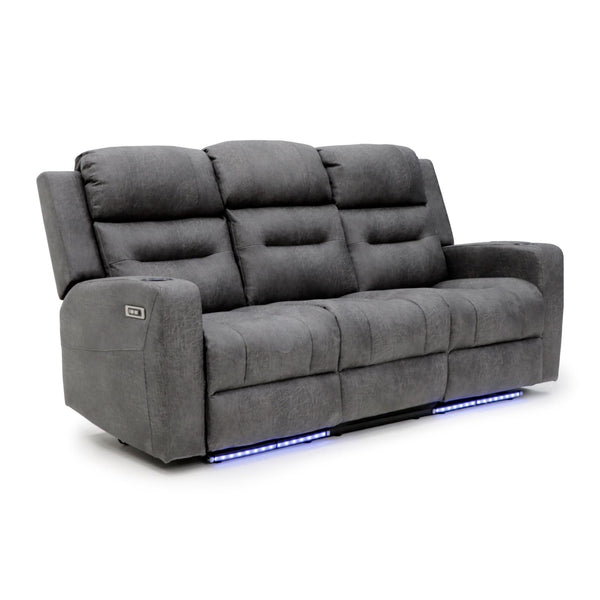 Lovico Tech Recliner Sofa Grey 3 Seater