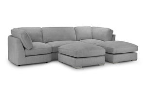 Lumara Fullback Sofa Grey U Shape Corner