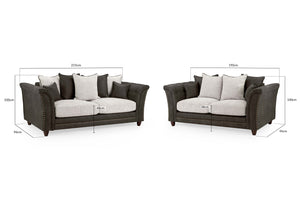 Mirelae Fullback Sofa Grey 3+2 Sofa Sets