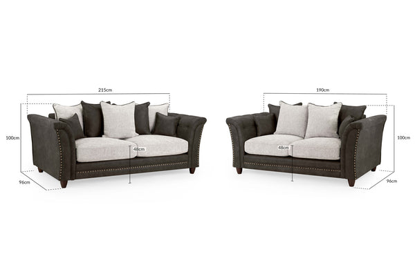 Mirelae Fullback Sofa Grey 3+2 Sofa Sets