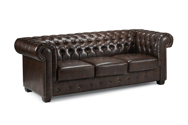 Molvion Sofa Antique Brown 3 Seater