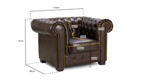 Molvion Sofa Antique Brown Armchair
