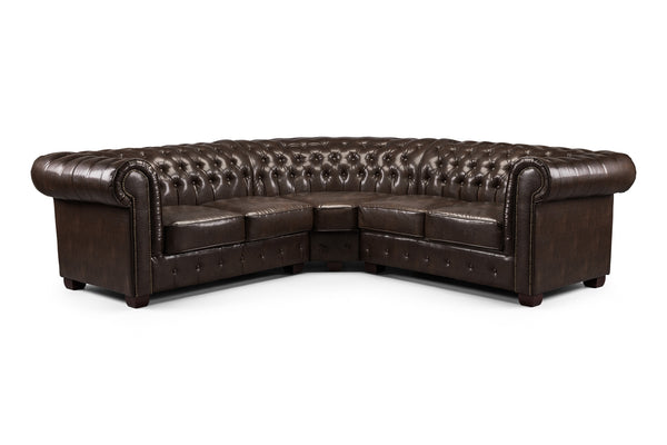 Molvion Sofa Antique Brown Large Corner