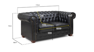 Molvion Sofa Black 2 Seater