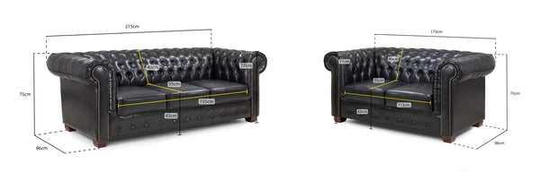 Molvion Sofa Black 3+2 Set
