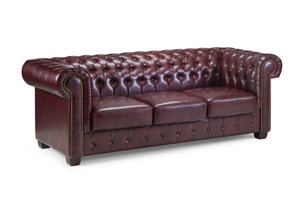Molvion Sofa Oxblood Red 3 Seater