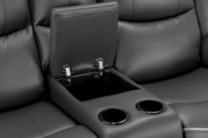 Obrienn Electric Recliner Sofa Black 2 Seater