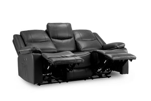 Obrienn Electric Recliner Sofa Black 3 Seater