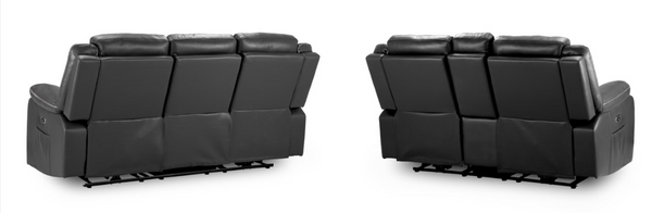 Obrienn Electric Recliner Sofa Black 3+2 Set