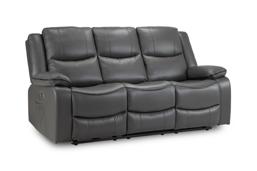 Obrienn Electric Recliner Sofa Grey 3 Seater