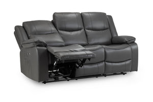 Obrienn Electric Recliner Sofa Grey 3 Seater
