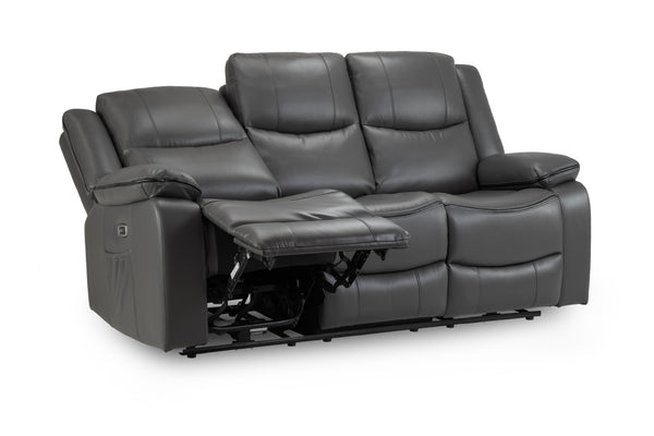 Obrienn Electric Recliner Sofa Grey 3 Seater