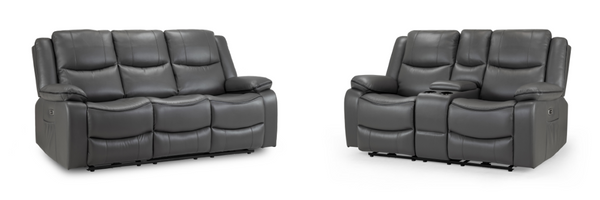 Obrienn Electric Recliner Sofa Grey 3+2 Set