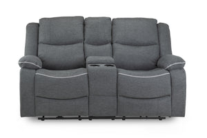 Obrienn Electric Recliner Sofa Grey Fabric 2 Seater