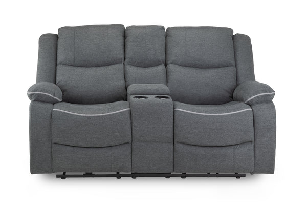 Obrienn Electric Recliner Sofa Grey Fabric 2 Seater