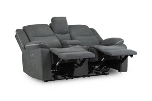 Obrienn Electric Recliner Sofa Grey Fabric 2 Seater