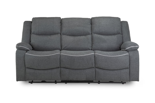 Obrienn Electric Recliner Sofa Grey Fabric 3 Seater