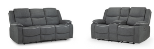 Obrienn Electric Recliner Sofa Grey Fabric 3+2 Set
