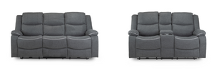 Obrienn Electric Recliner Sofa Grey Fabric 3+2 Set