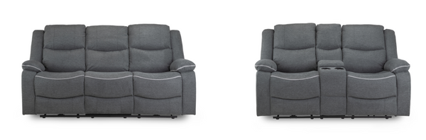 Obrienn Electric Recliner Sofa Grey Fabric 3+2 Set