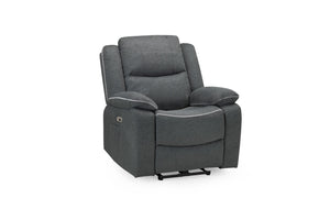 Obrienn Electric Recliner Sofa Grey Fabric Armchair