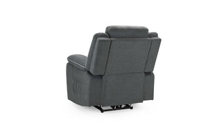 Obrienn Electric Recliner Sofa Grey Fabric Armchair