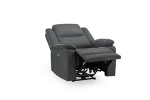 Obrienn Electric Recliner Sofa Grey Fabric Armchair